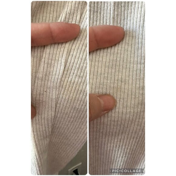 Agolde Rib Knit Top Maya Scoop Neckline Long Sleeve Minimalist Grey Sz L - Picture 14 of 14